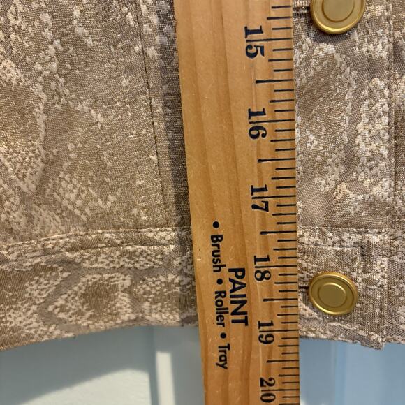 Gold Snakeskin Print Jacket Women 10 Button Classic Preppy Casual Glam Event - Picture 7 of 11